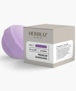 Lavendel Premium Badekugel von Herbliz mit 150 mg CBD